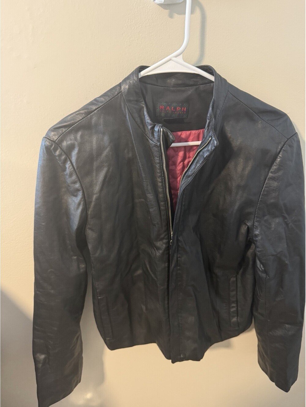 ralph lauren women’s Leather Coat Size Med.